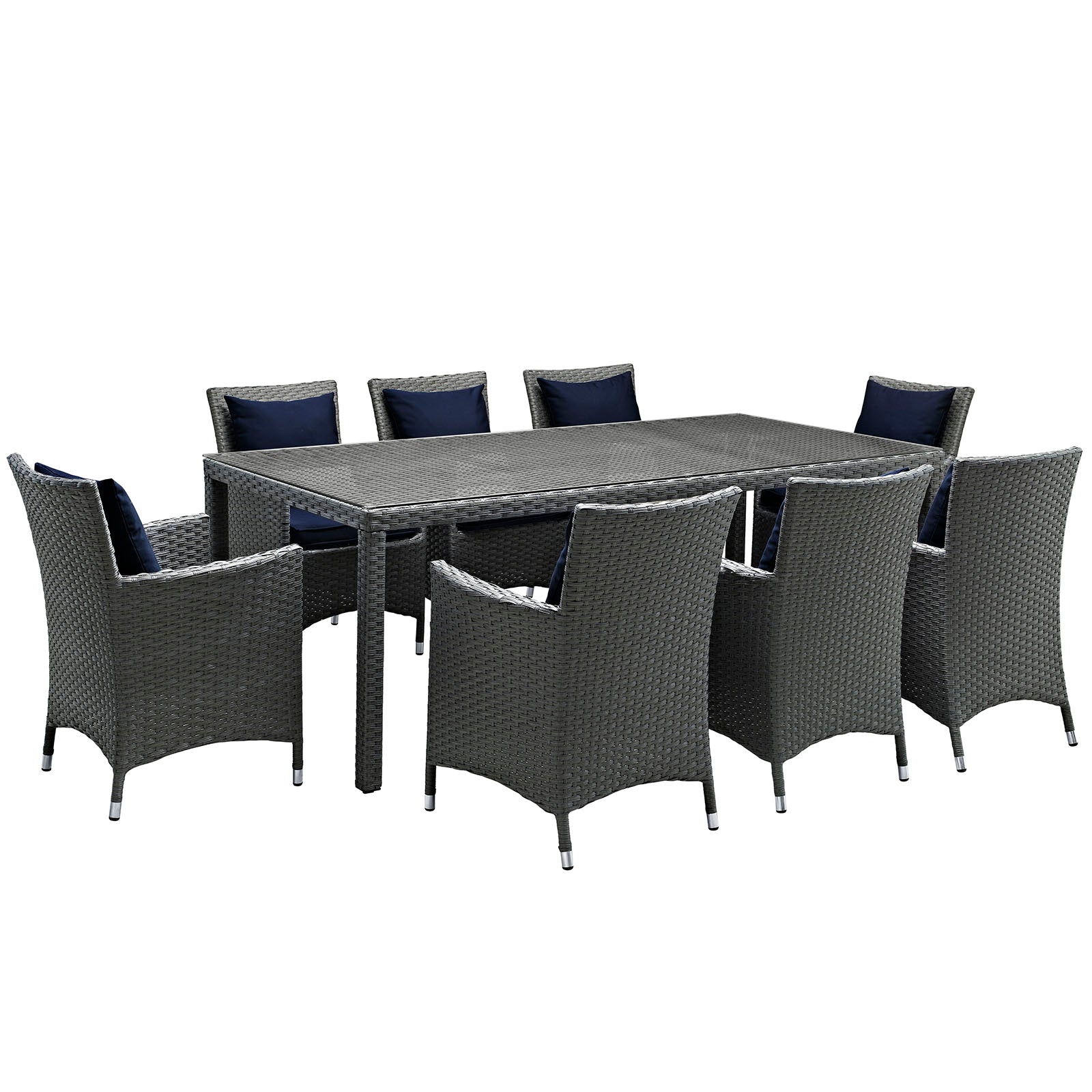 Sojourn 9 Piece Outdoor Patio Sunbrella® Dining Set