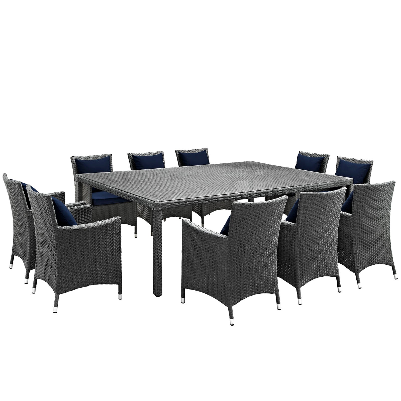 Sojourn 11 Piece Outdoor Patio Sunbrella® Dining Set