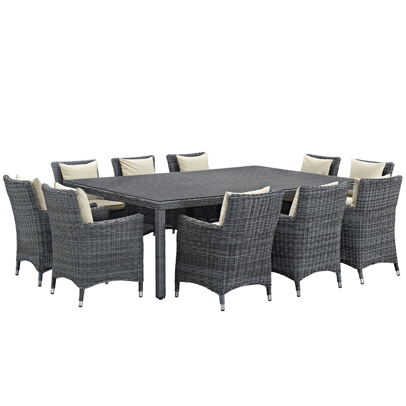 Summon 11 Piece Outdoor Patio Sunbrella® Dining Set