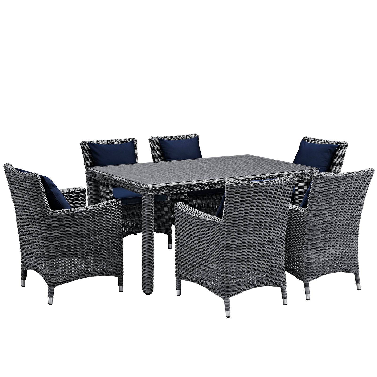 Summon 7 Piece Outdoor Patio Sunbrella® Dining Set