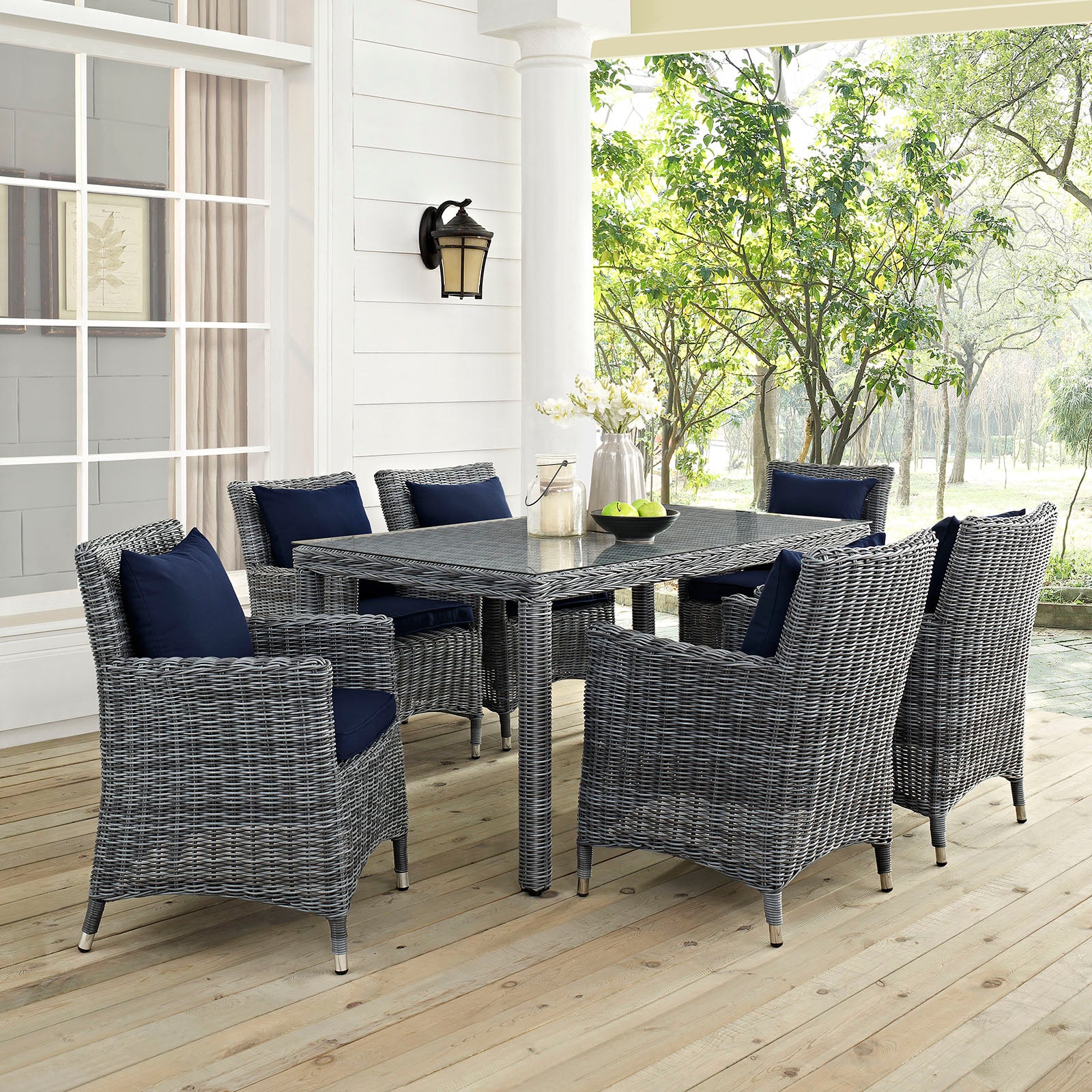 Summon 7 Piece Outdoor Patio Sunbrella® Dining Set