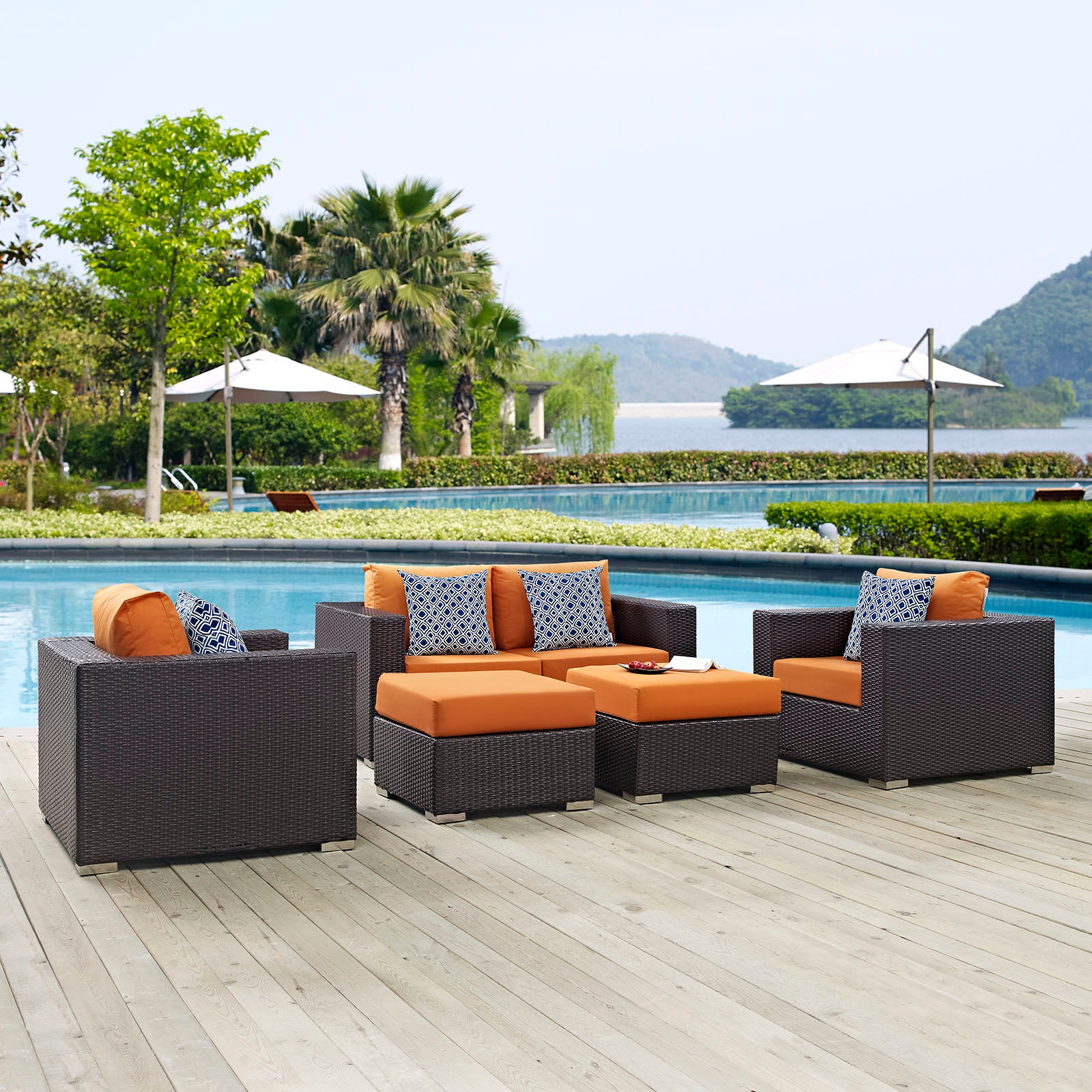 Convene 5 Piece Outdoor Patio Sofa Set