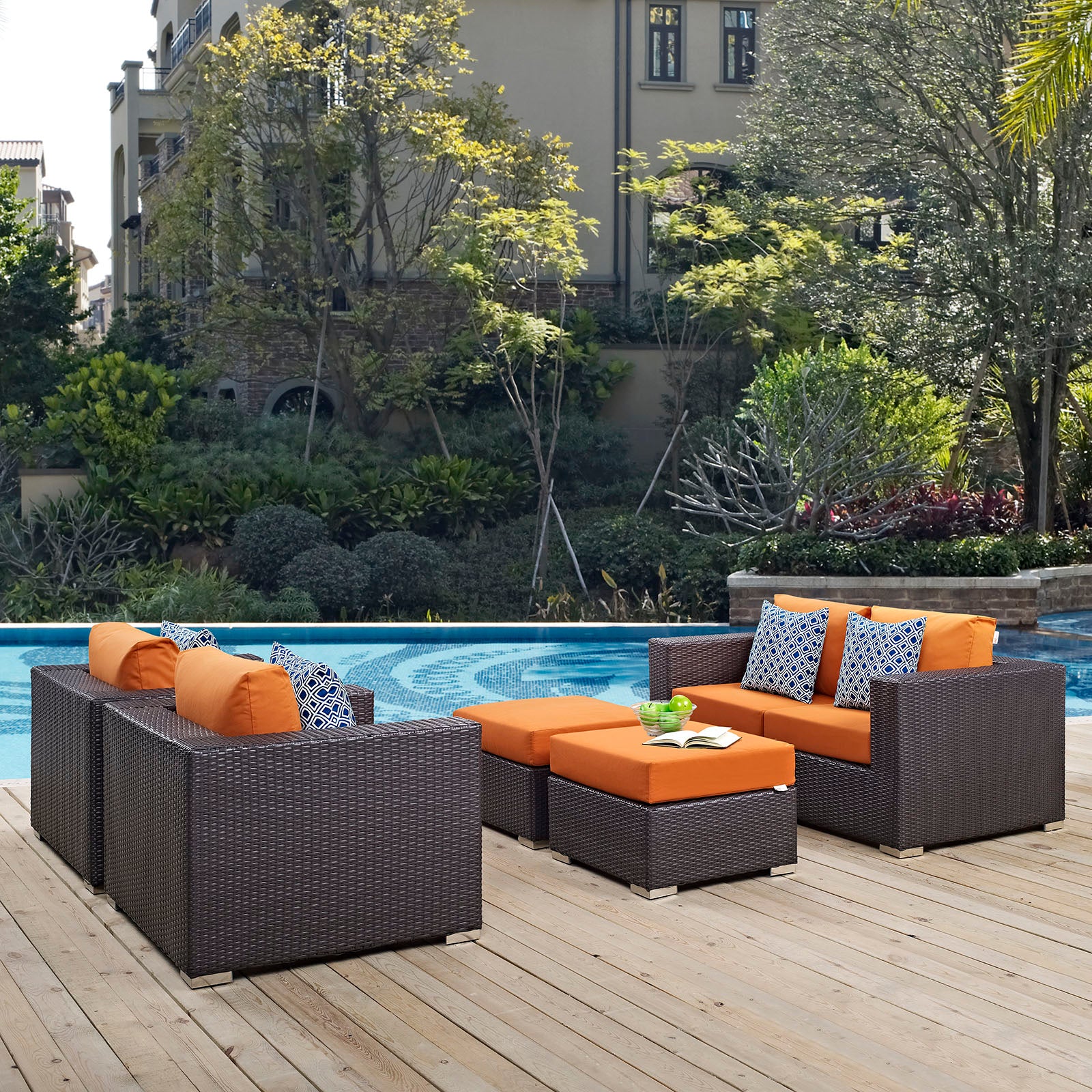 Convene 5 Piece Outdoor Patio Sofa Set