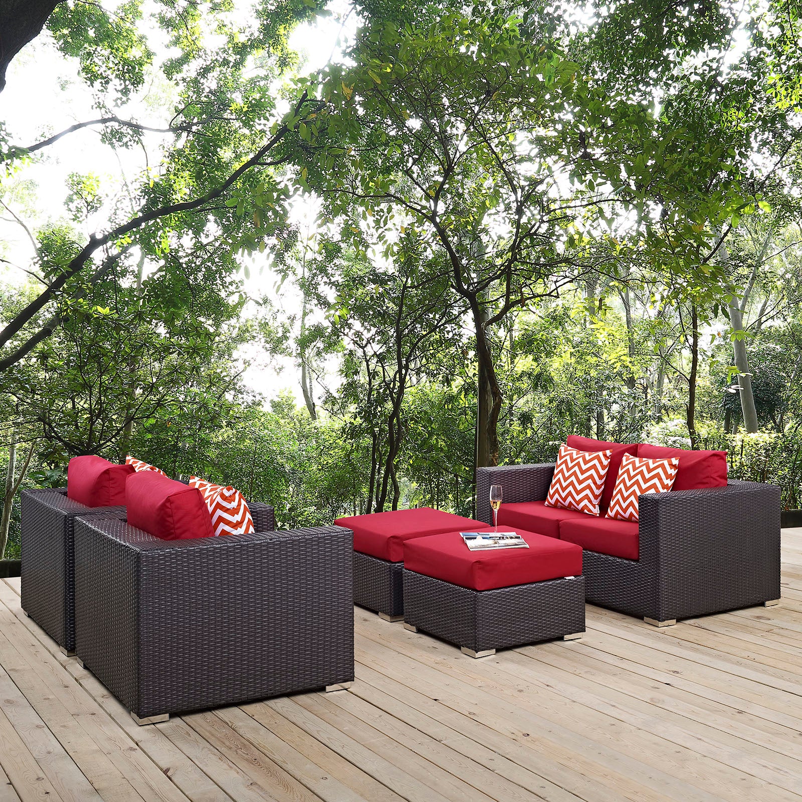 Convene 5 Piece Outdoor Patio Sofa Set