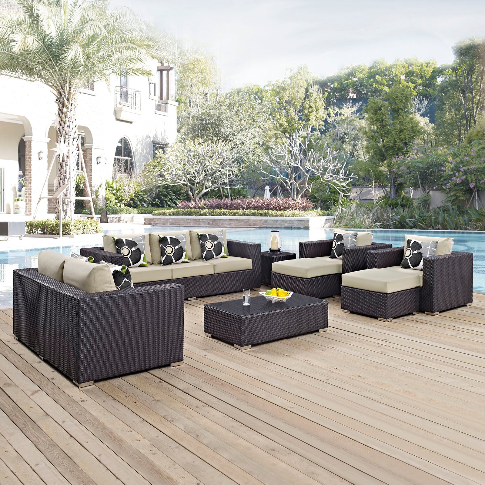 Convene 9 Piece Outdoor Patio Sofa Set