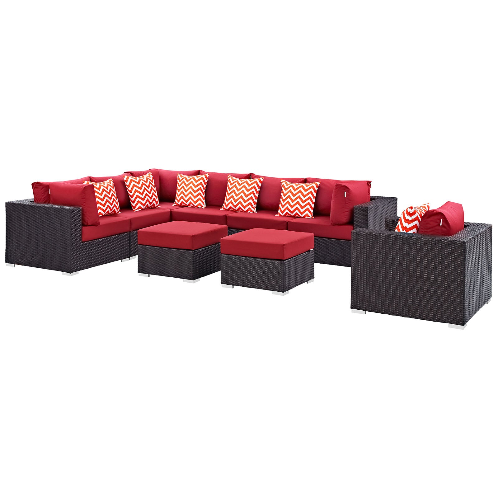 Convene 9 Piece Outdoor Patio Sectional Set