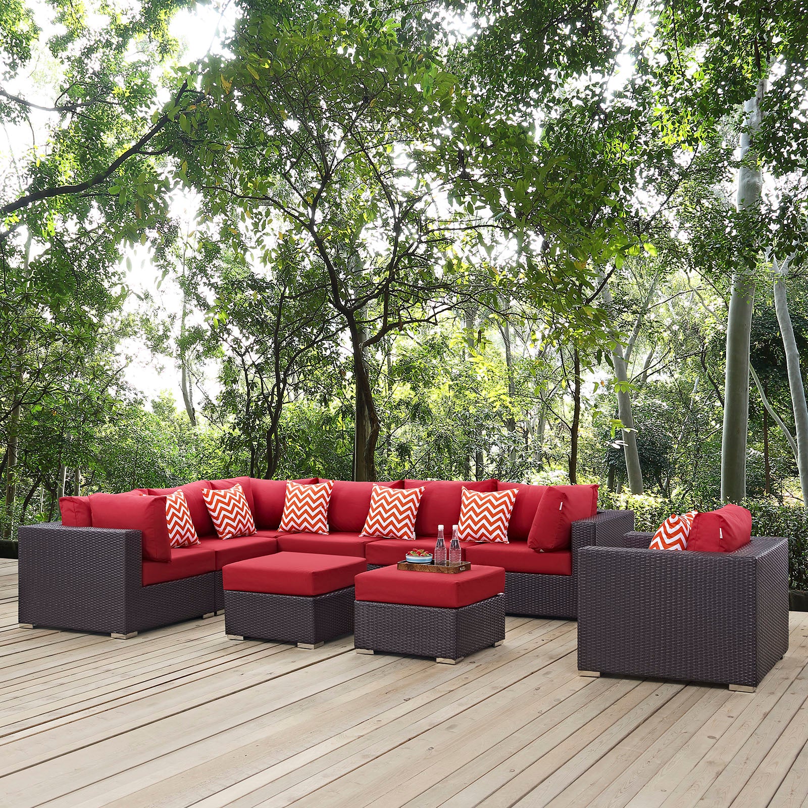 Convene 9 Piece Outdoor Patio Sectional Set