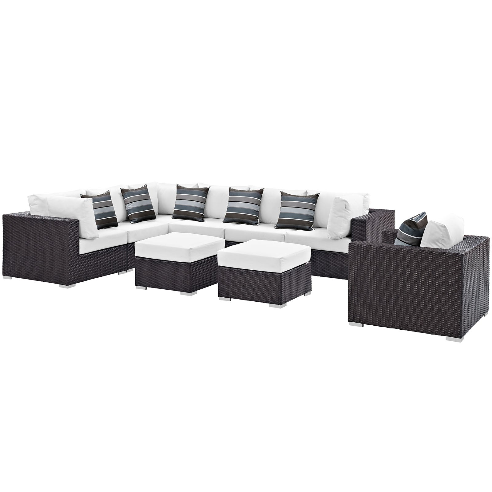 Convene 9 Piece Outdoor Patio Sectional Set