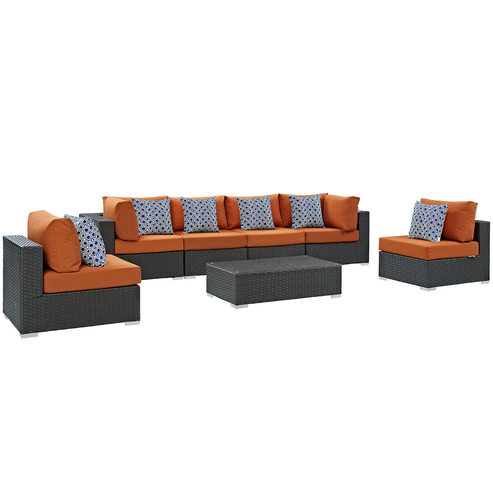 Sojourn 7 Piece Outdoor Patio Sunbrella® Sectional Set