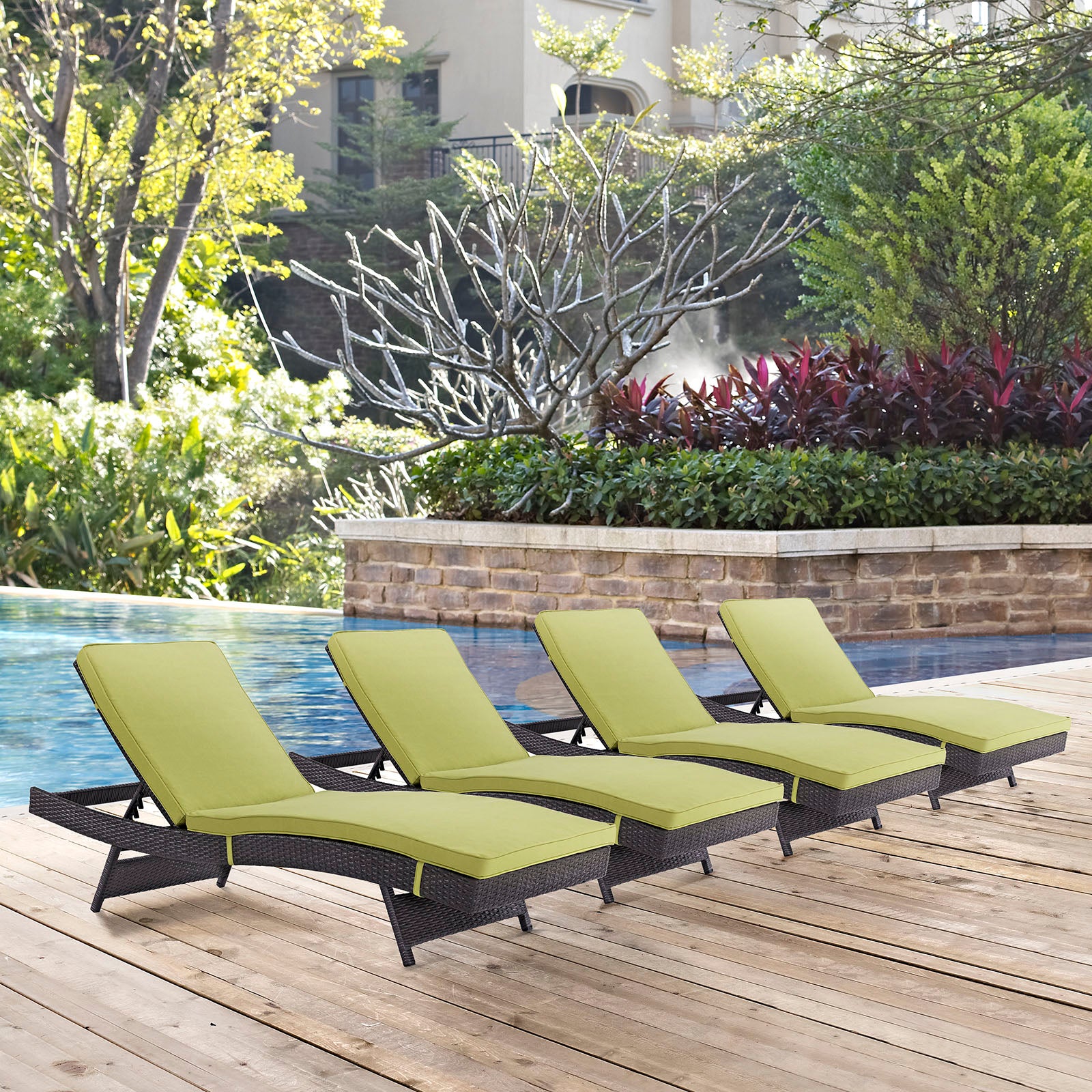 Convene Chaise Outdoor Patio Set of 4