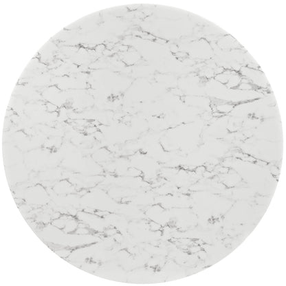 Lippa 60" Round Artificial Marble Dining Table with Tripod Base