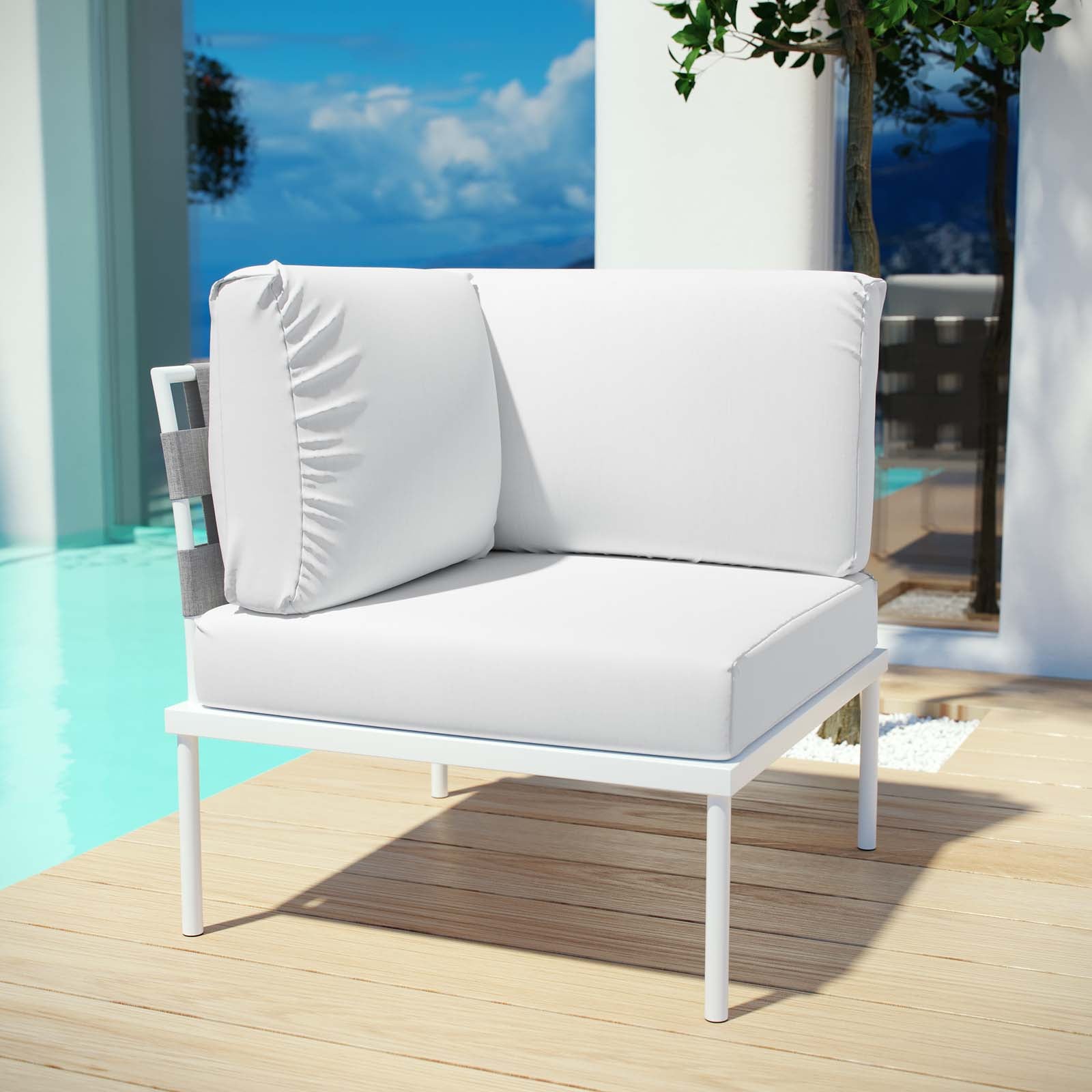 Harmony Outdoor Patio Aluminum Corner Sofa