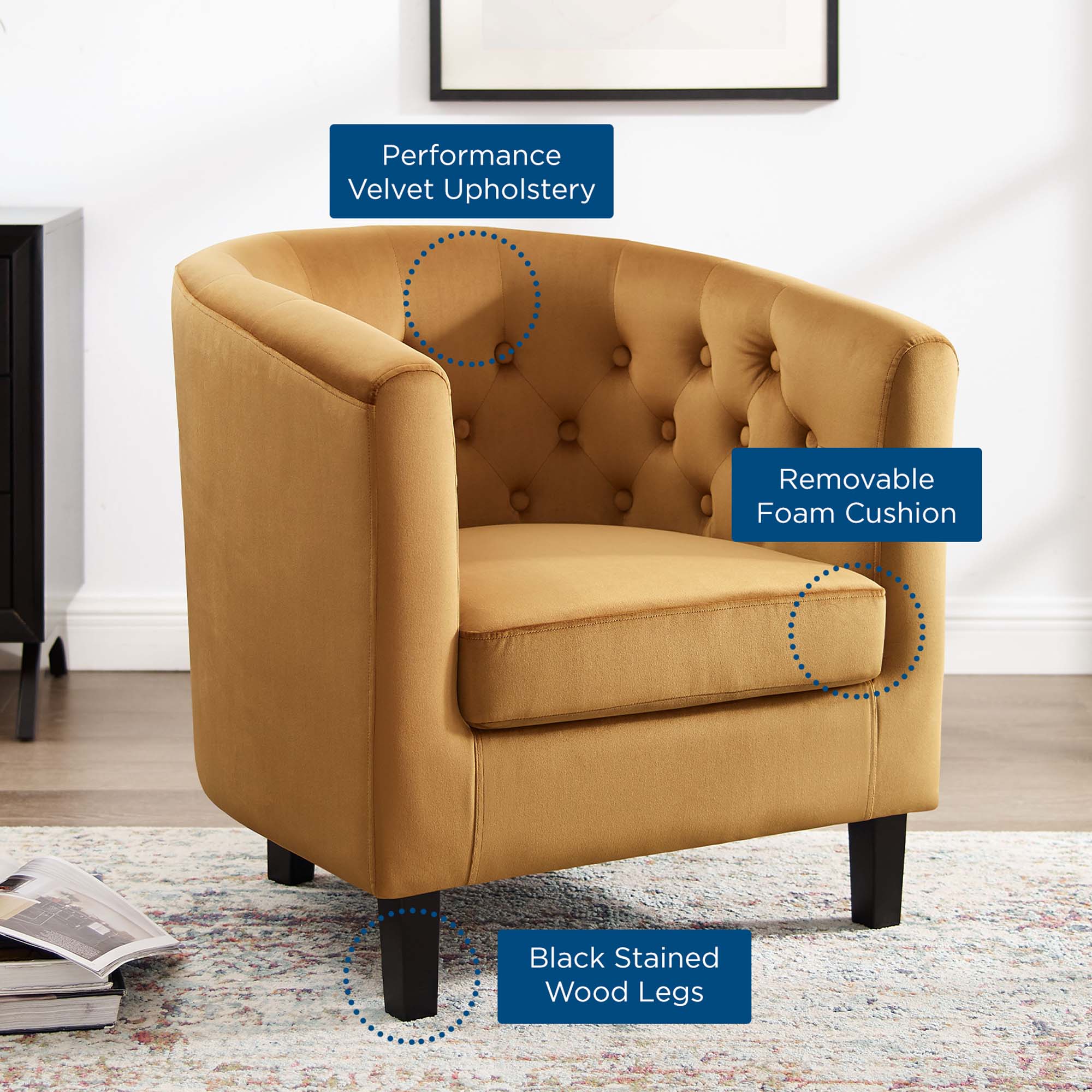 Prospect Performance Velvet Armchair