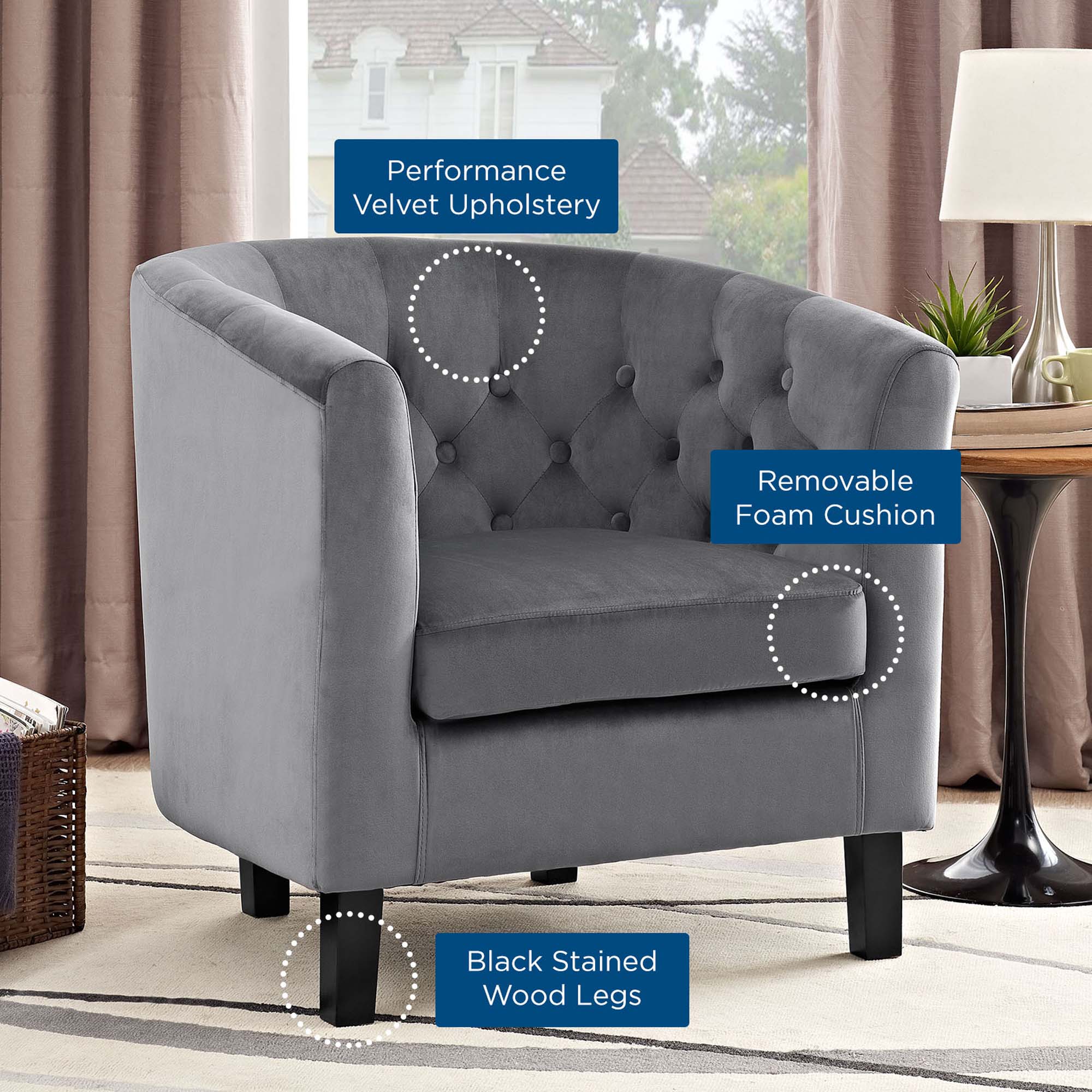 Prospect Performance Velvet Armchair