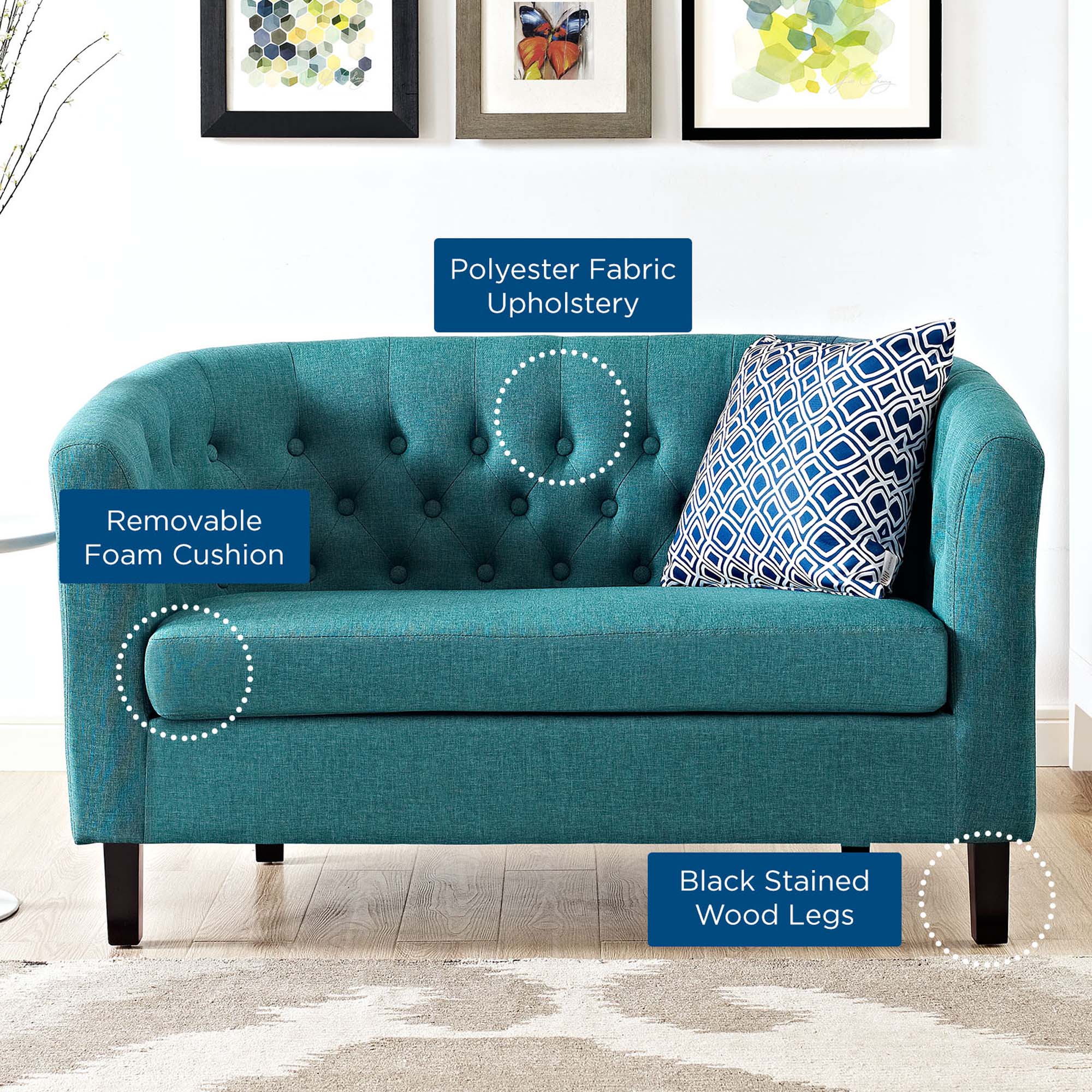 Prospect Upholstered Fabric Loveseat