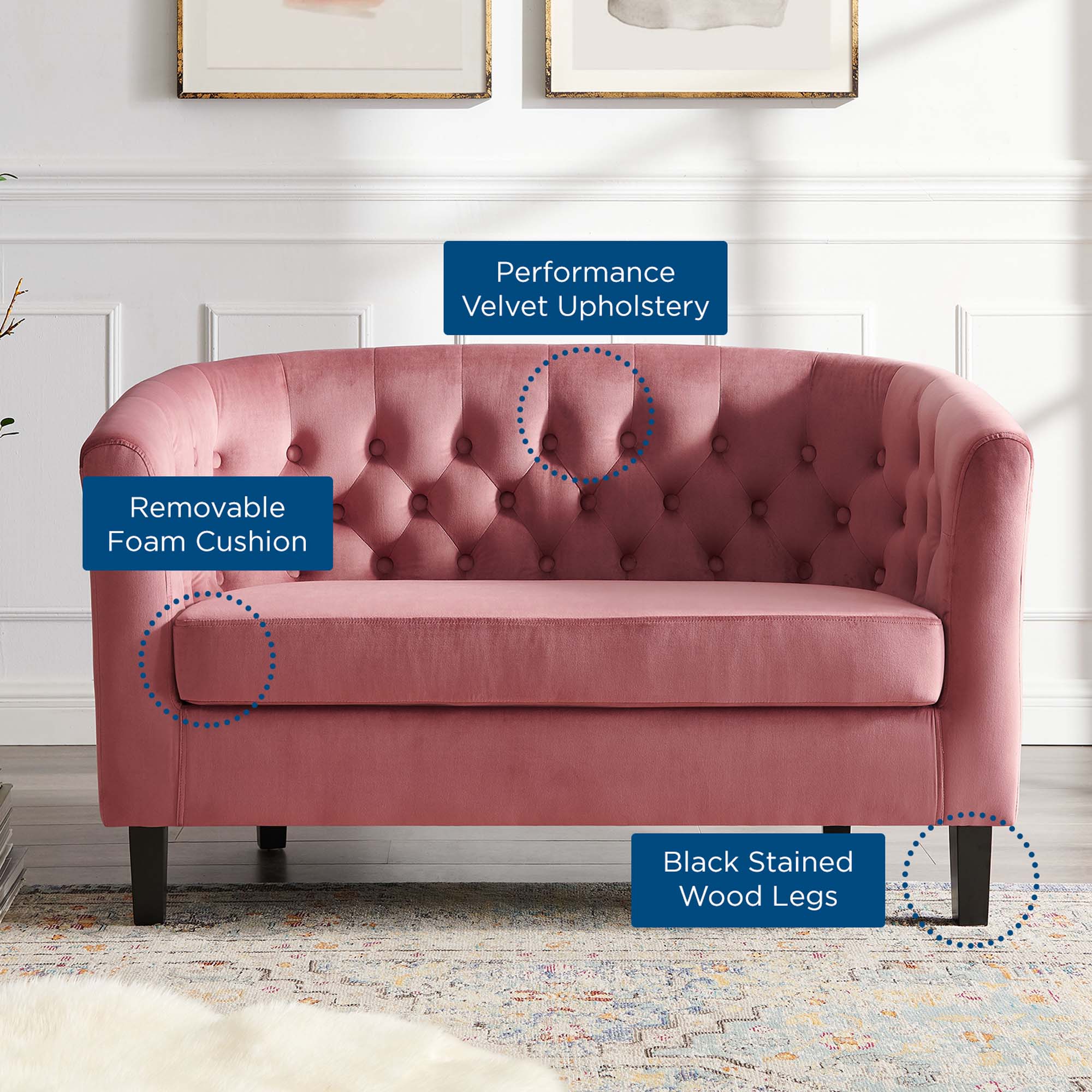 Prospect Performance Velvet Loveseat