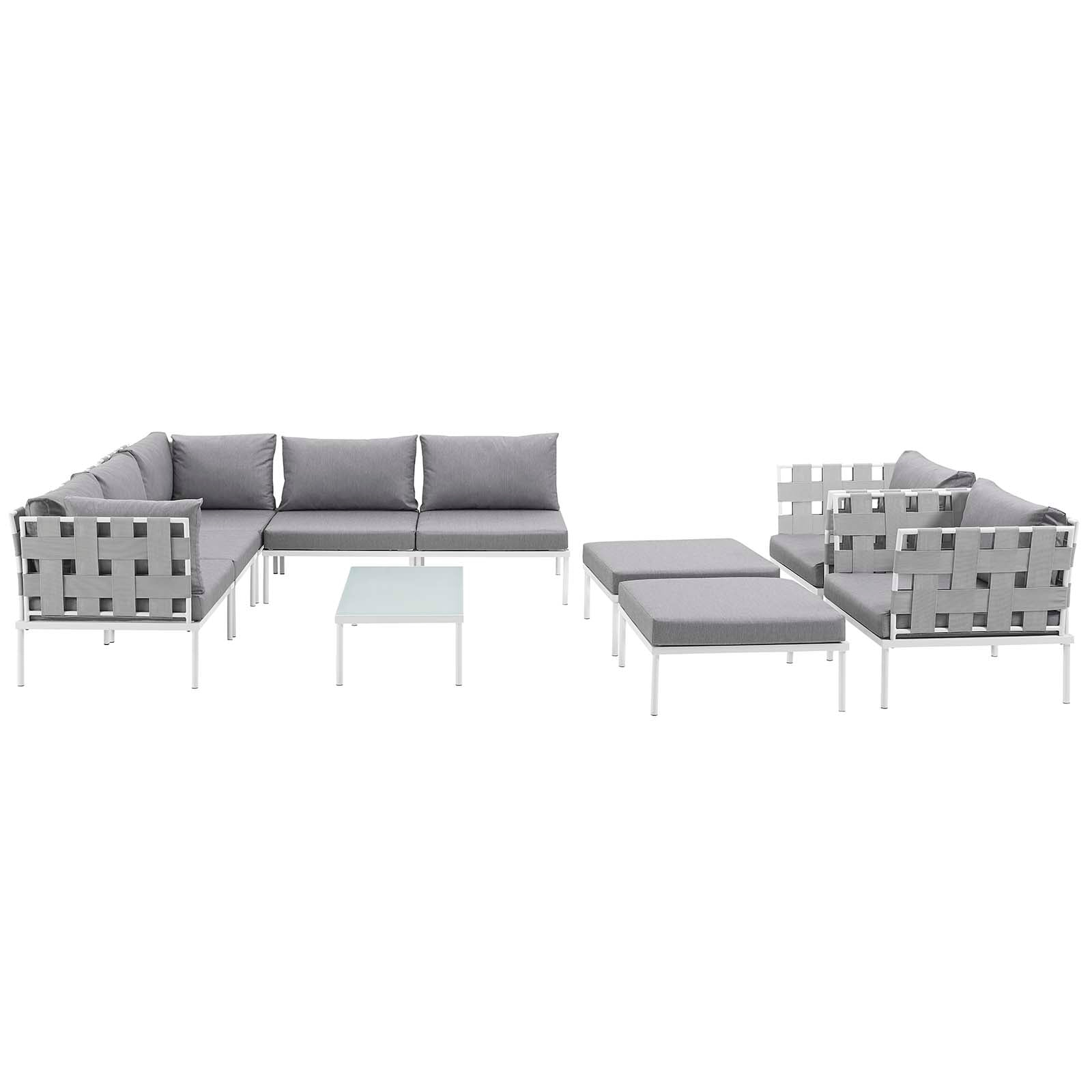 Harmony 10 Piece Outdoor Patio Aluminum Sectional Sofa Set