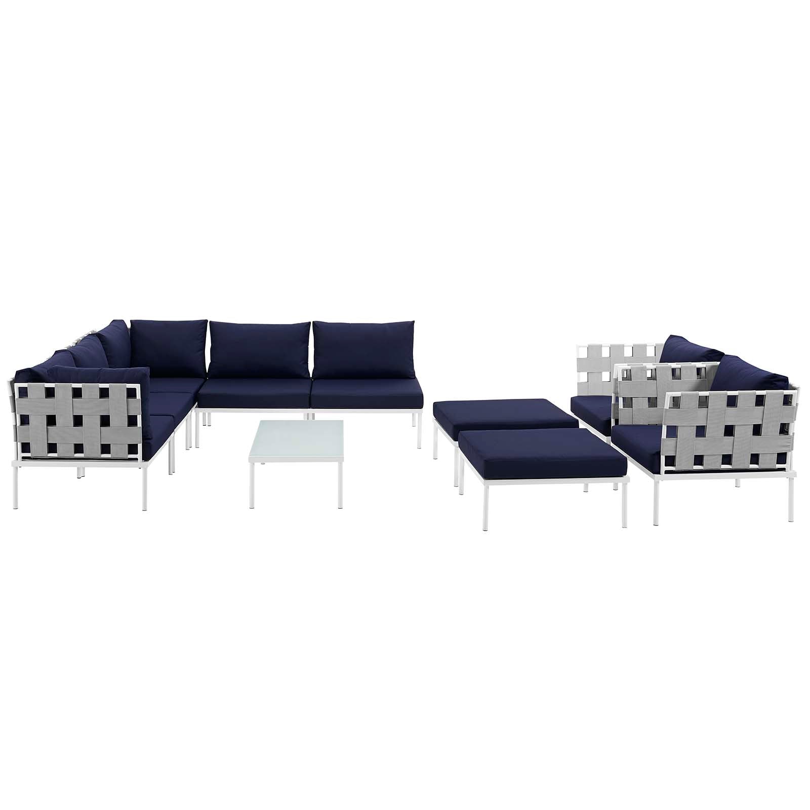 Harmony 10 Piece Outdoor Patio Aluminum Sectional Sofa Set