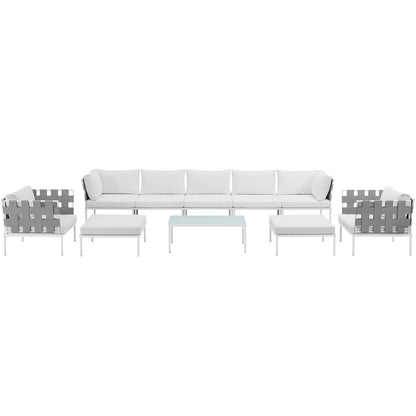 Harmony 10 Piece Outdoor Patio Aluminum Sectional Sofa Set