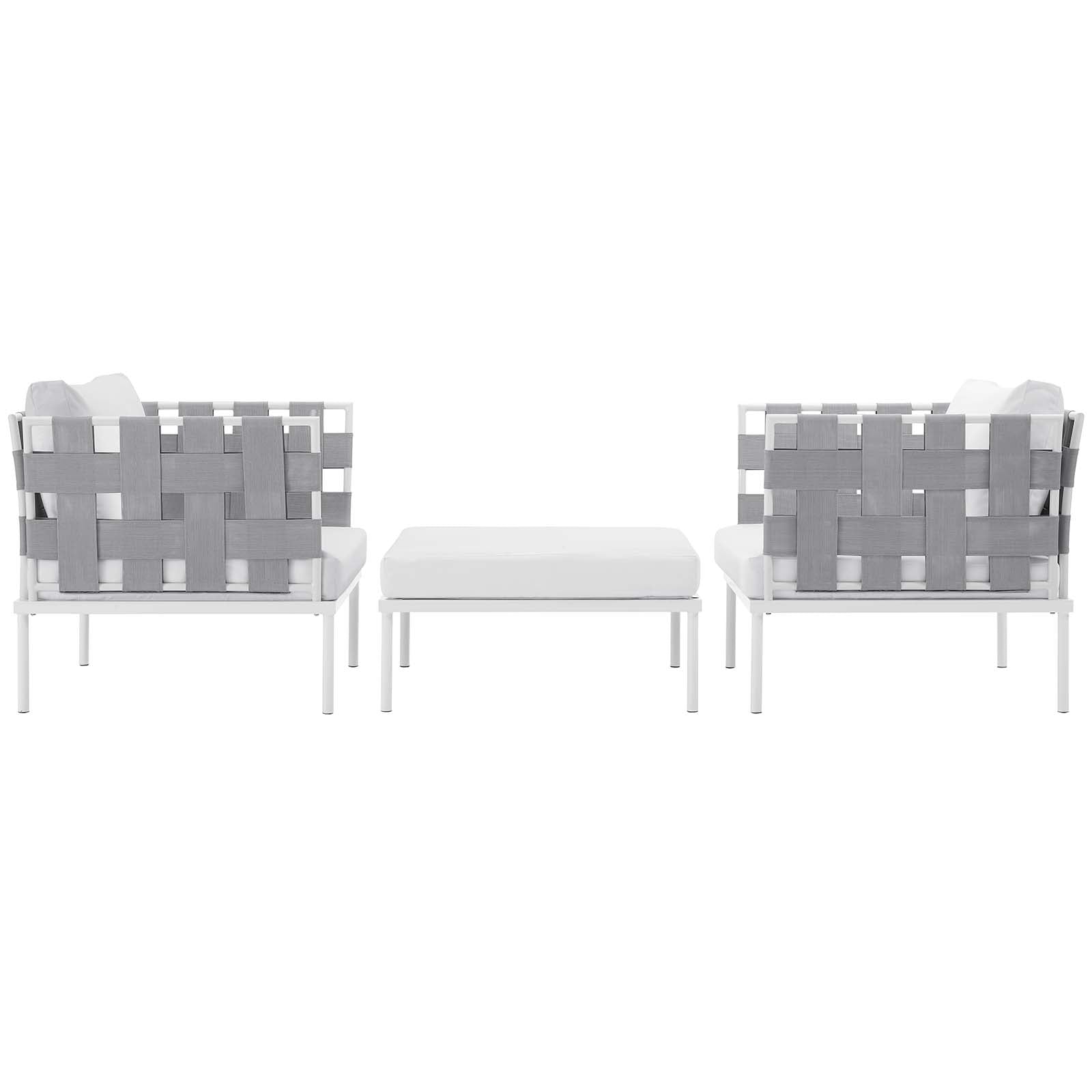 Harmony 3 Piece Outdoor Patio Aluminum Sectional Sofa Set