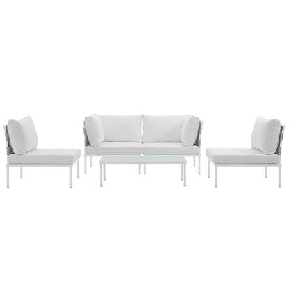 Harmony 5 Piece Outdoor Patio Aluminum Sectional Sofa Set