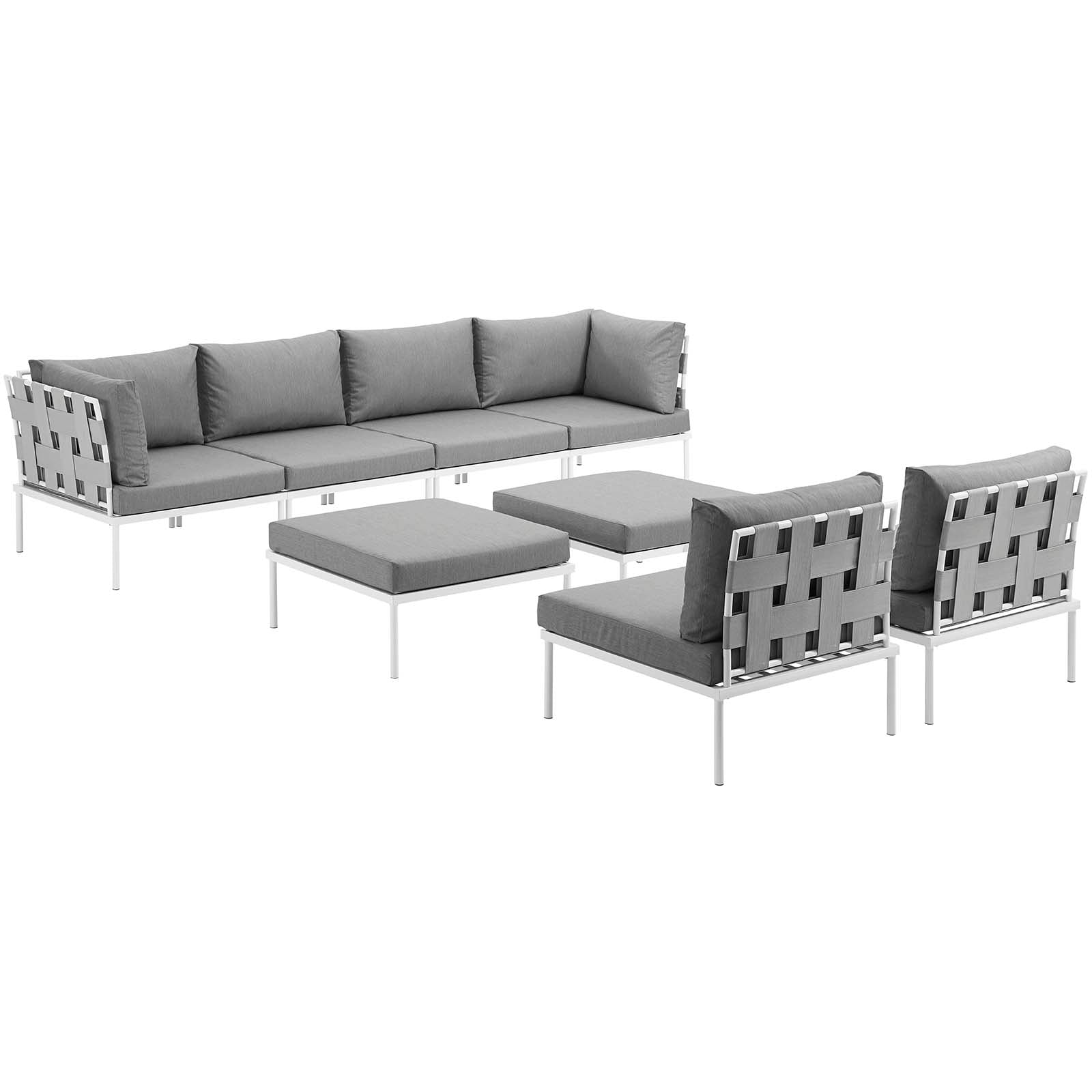 Harmony 8 Piece Outdoor Patio Aluminum Sectional Sofa Set