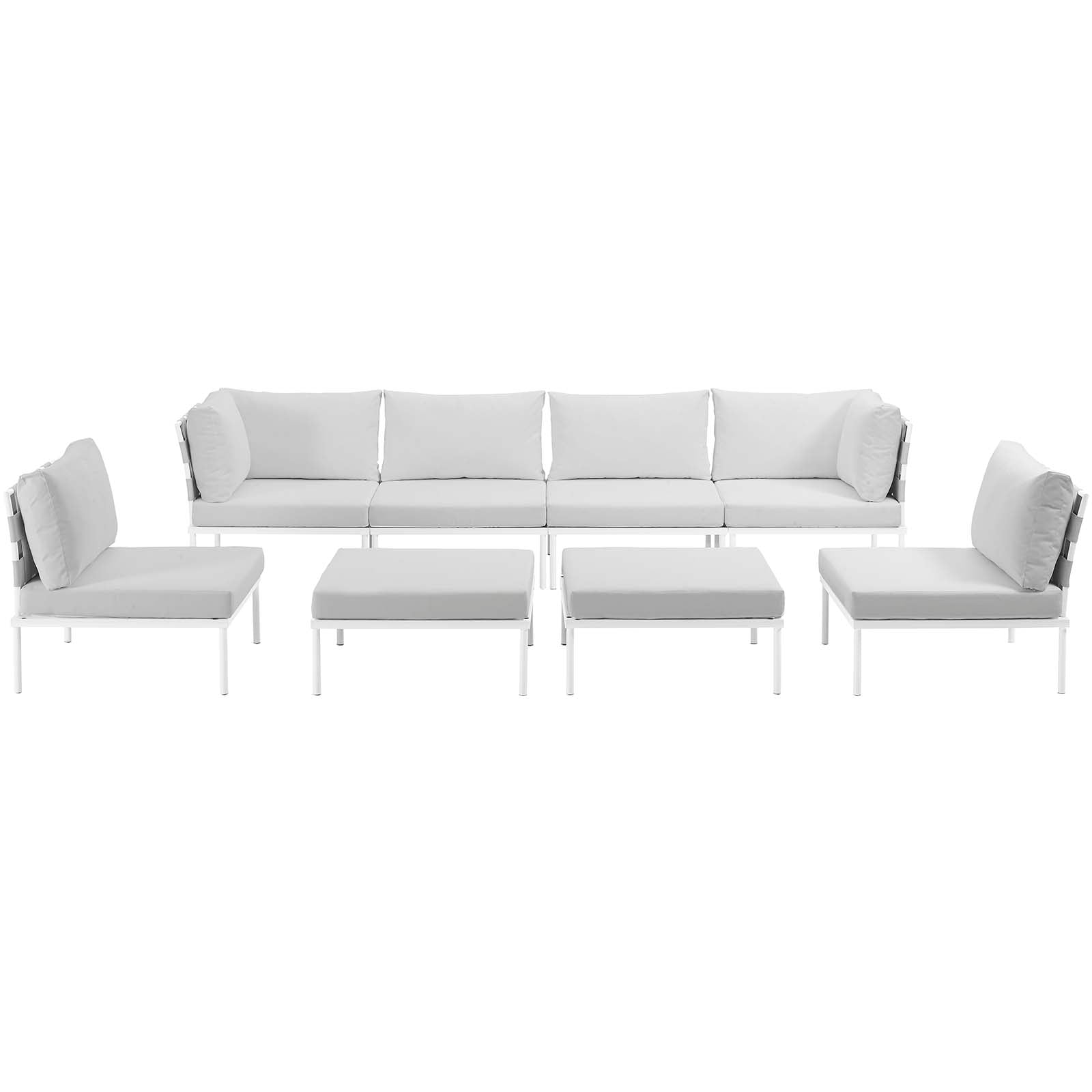 Harmony 8 Piece Outdoor Patio Aluminum Sectional Sofa Set