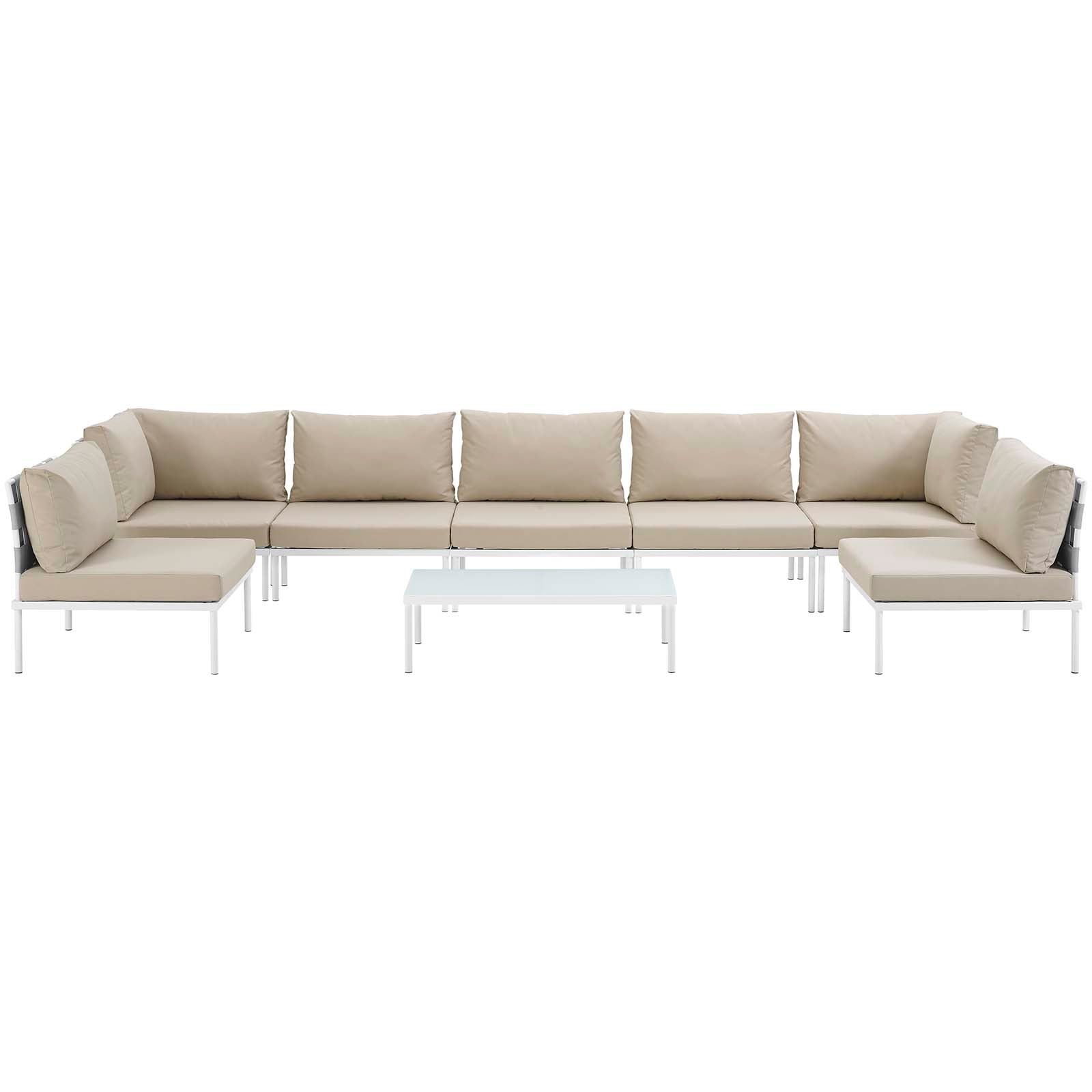 Harmony 8 Piece Outdoor Patio Aluminum Sectional Sofa Set