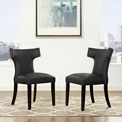 Curve Dining Side Chair Vinyl Set of 2