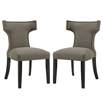Curve Dining Side Chair Fabric Set of 2