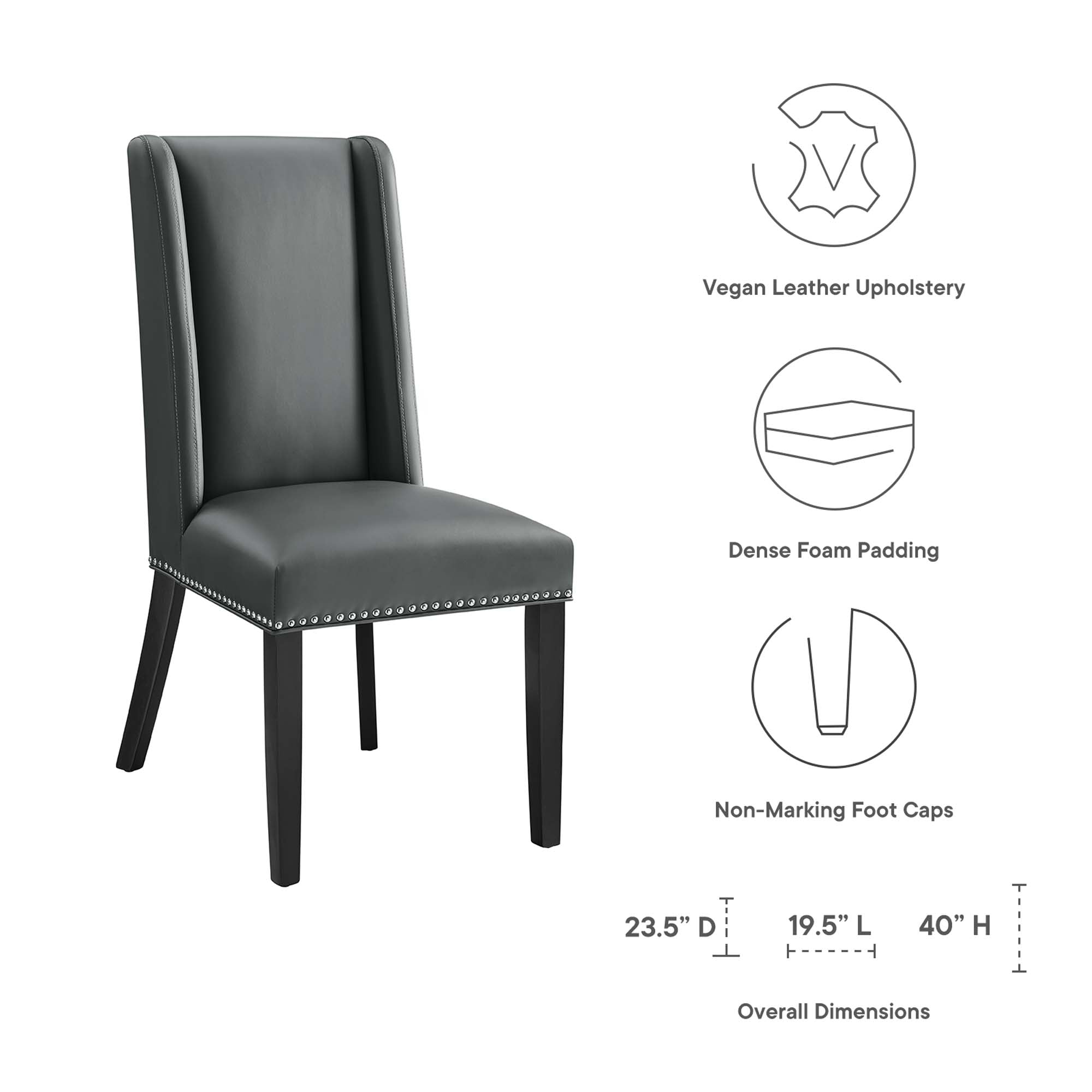 Baron Dining Chair Vinyl Set of 2