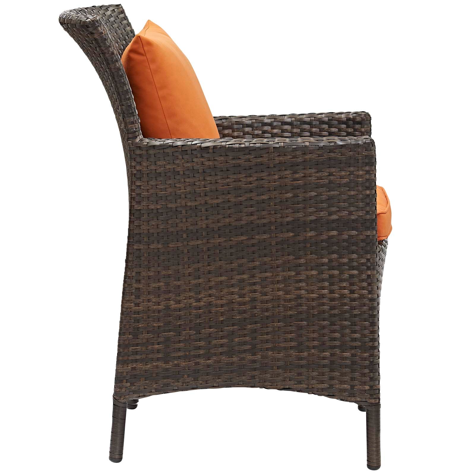 Conduit Outdoor Patio Wicker Rattan Dining Armchair