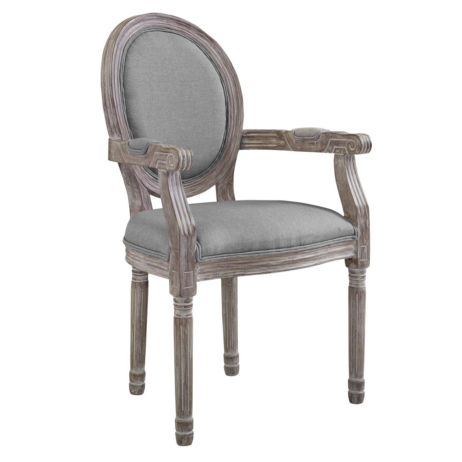 Emanate Vintage French Upholstered Fabric Dining Armchair