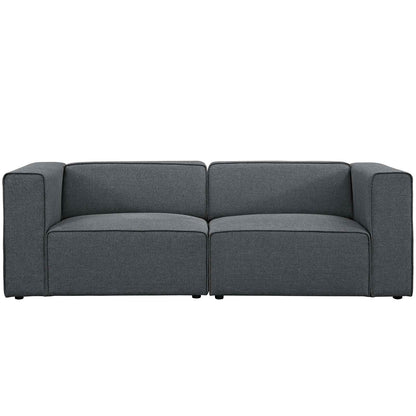 Mingle 2 Piece Upholstered Fabric Sectional Sofa Set