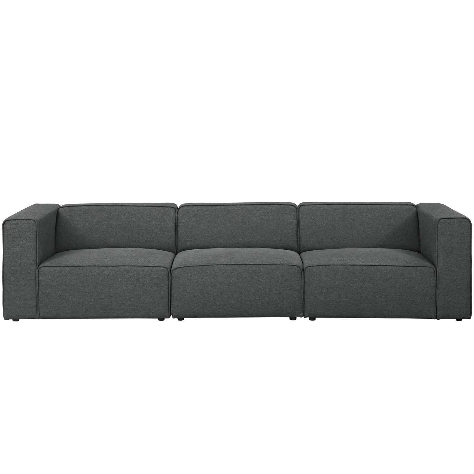 Mingle 3 Piece Upholstered Fabric Sectional Sofa Set