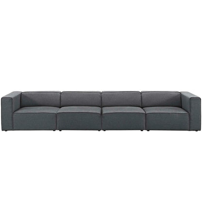 Mingle 4 Piece Upholstered Fabric Sectional Sofa Set