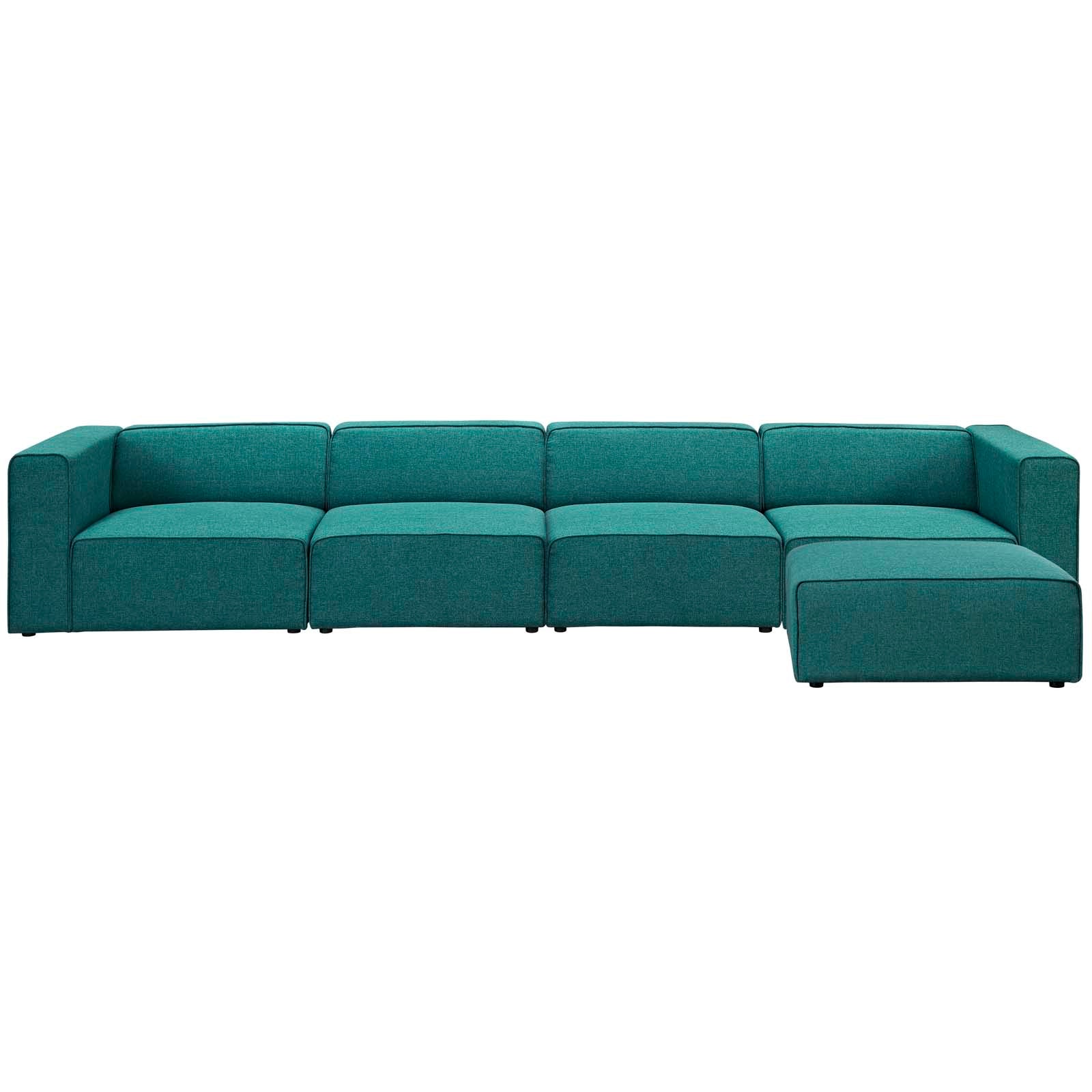 Mingle 5 Piece Upholstered Fabric Sectional Sofa Set