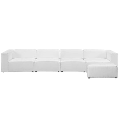 Mingle 5 Piece Upholstered Fabric Sectional Sofa Set