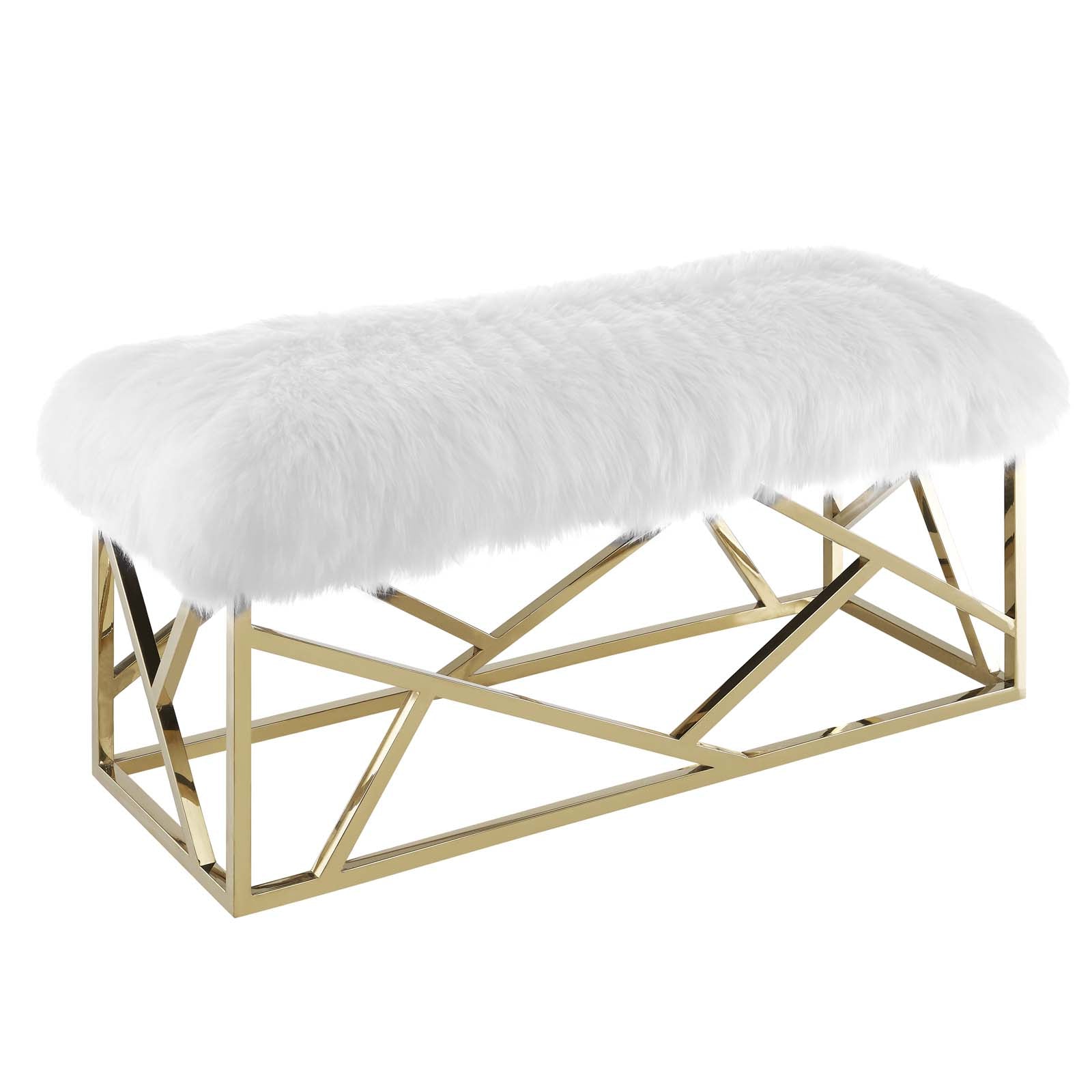 Intersperse Sheepskin Bench