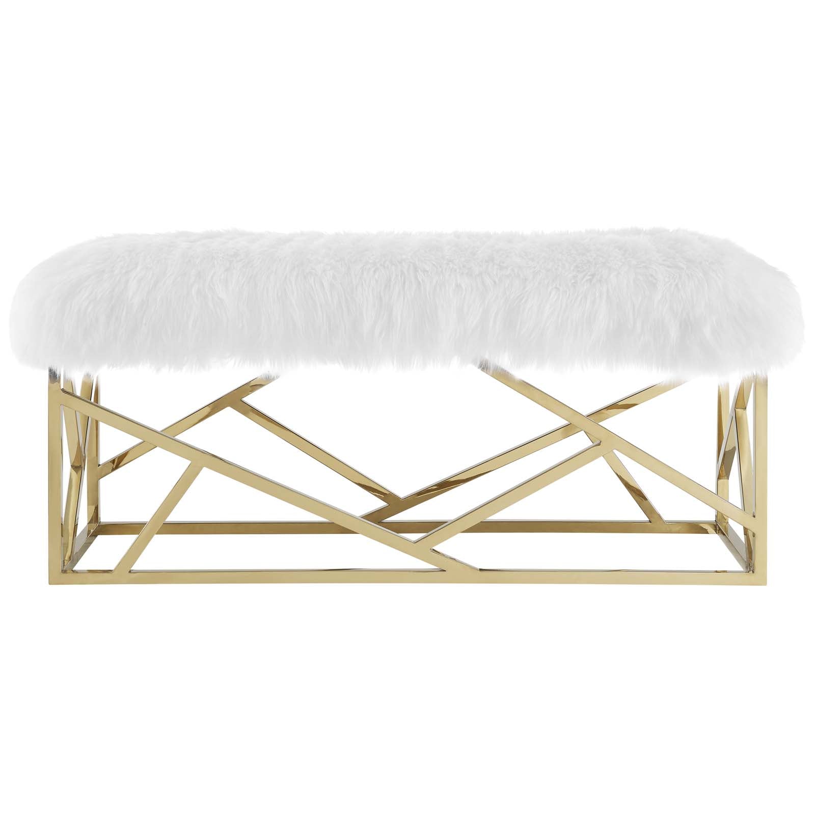 Intersperse Sheepskin Bench