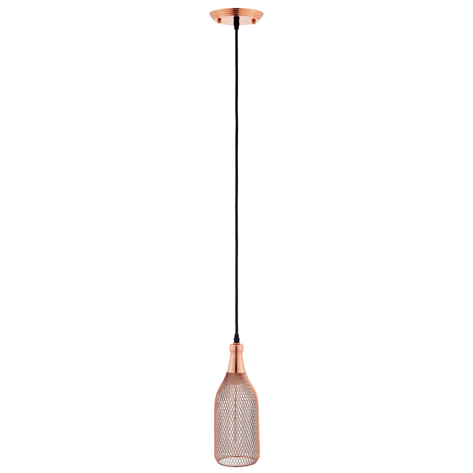 Glimmer Bottle-Shaped Rose Gold Pendant Light