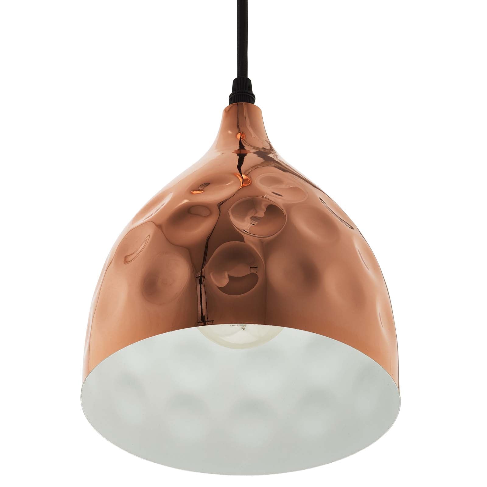 Dimple 6.5" Bell-Shaped Rose Gold Pendant Light