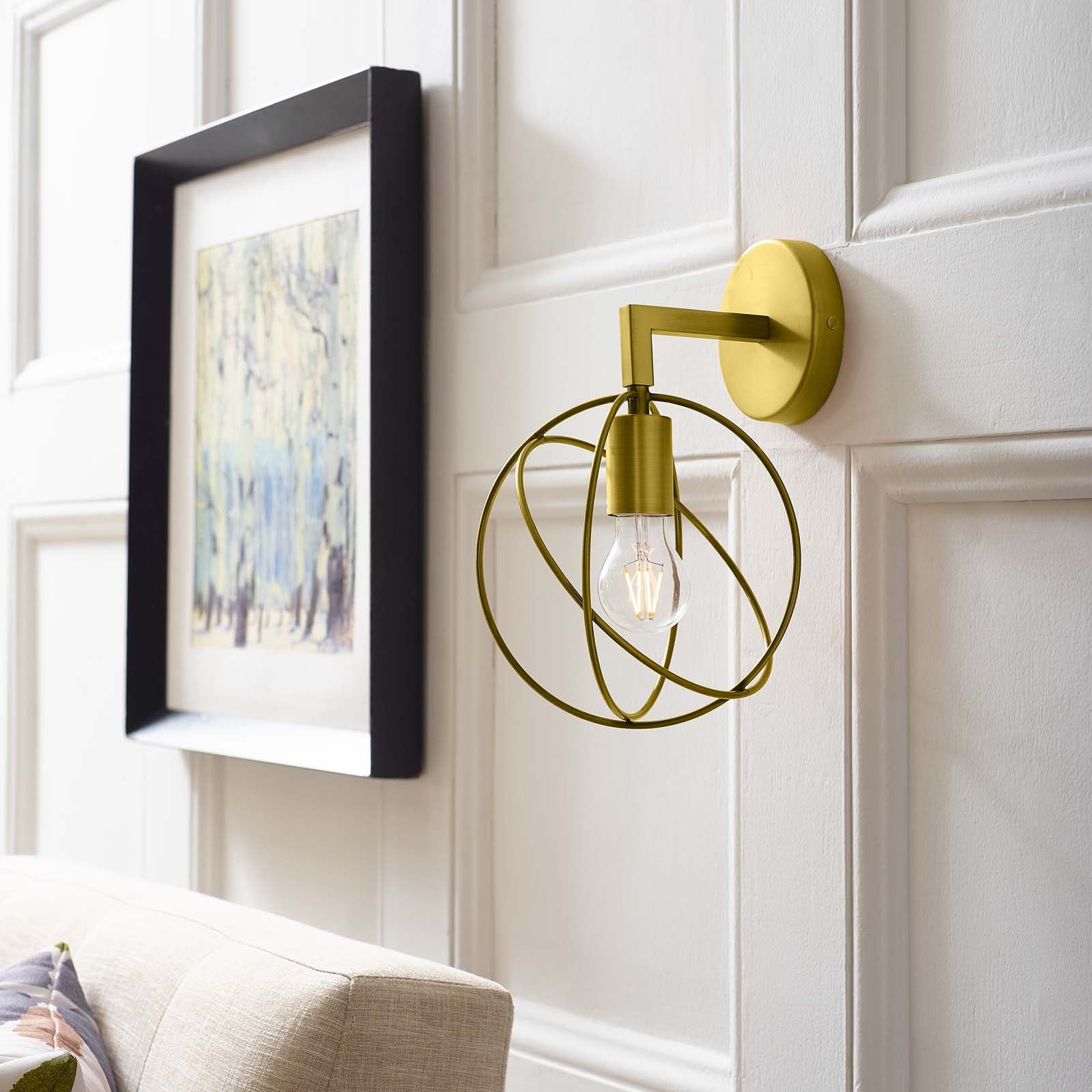 Perimeter Brass Wall Sconce Light Fixture