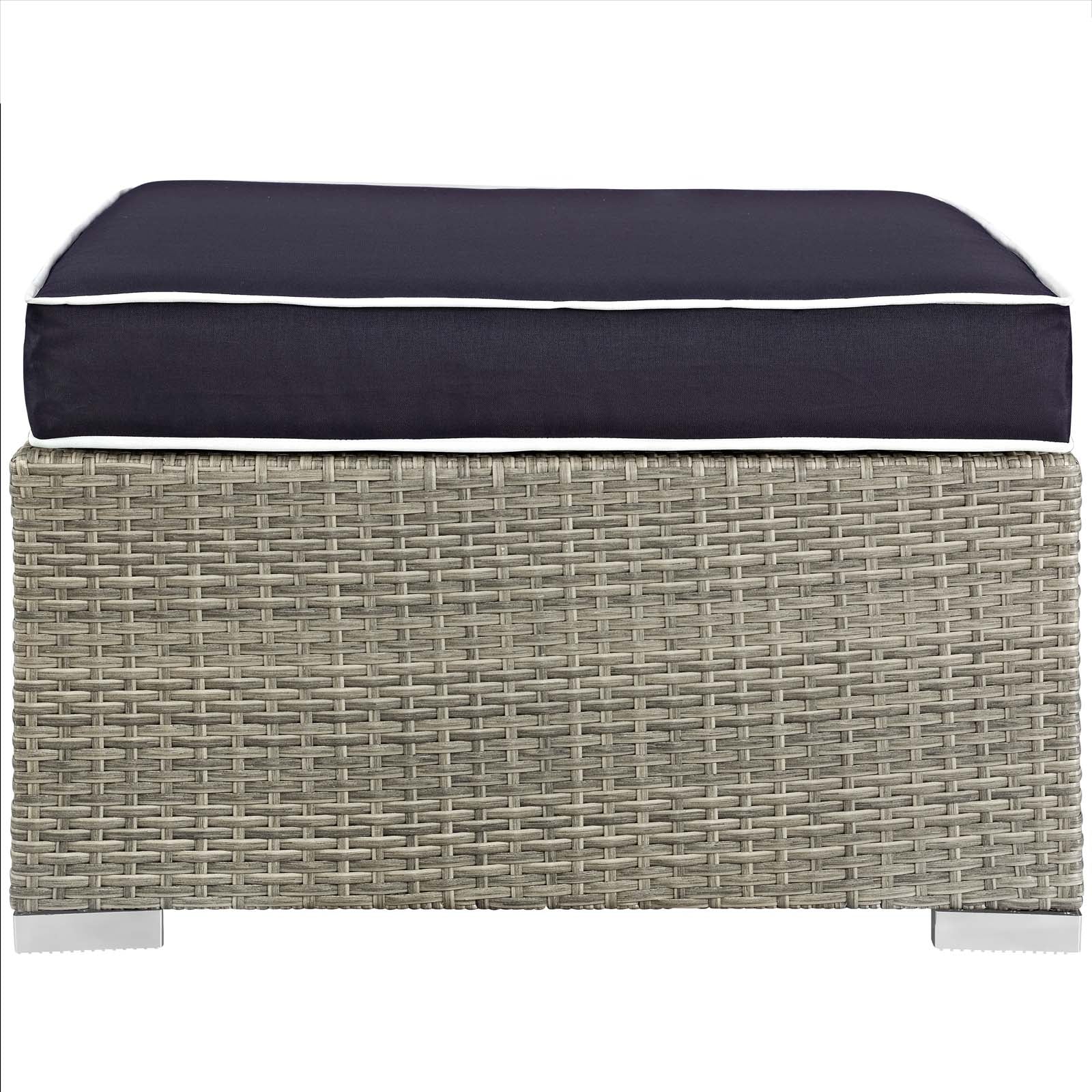 Repose Outdoor Patio Upholstered Fabric Ottoman