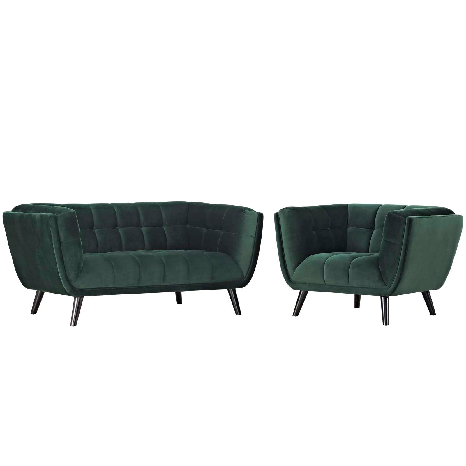 Bestow 2 Piece Performance Velvet Loveseat and Armchair Set