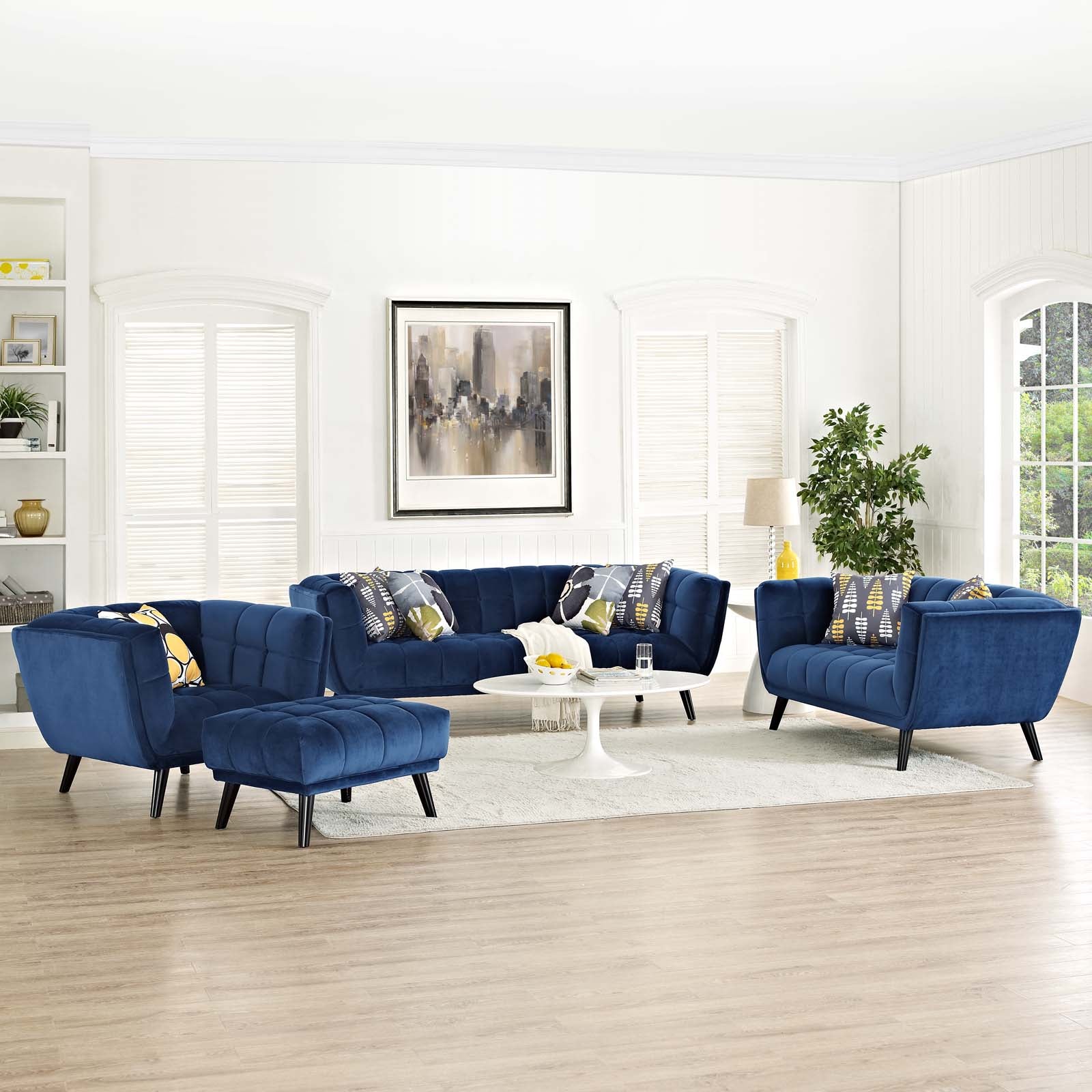 Bestow 3 Piece Performance Velvet Sofa Loveseat and Armchair Set