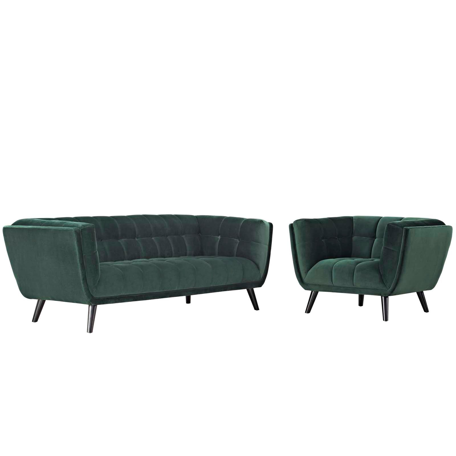 Bestow 2 Piece Performance Velvet Sofa and Armchair Set