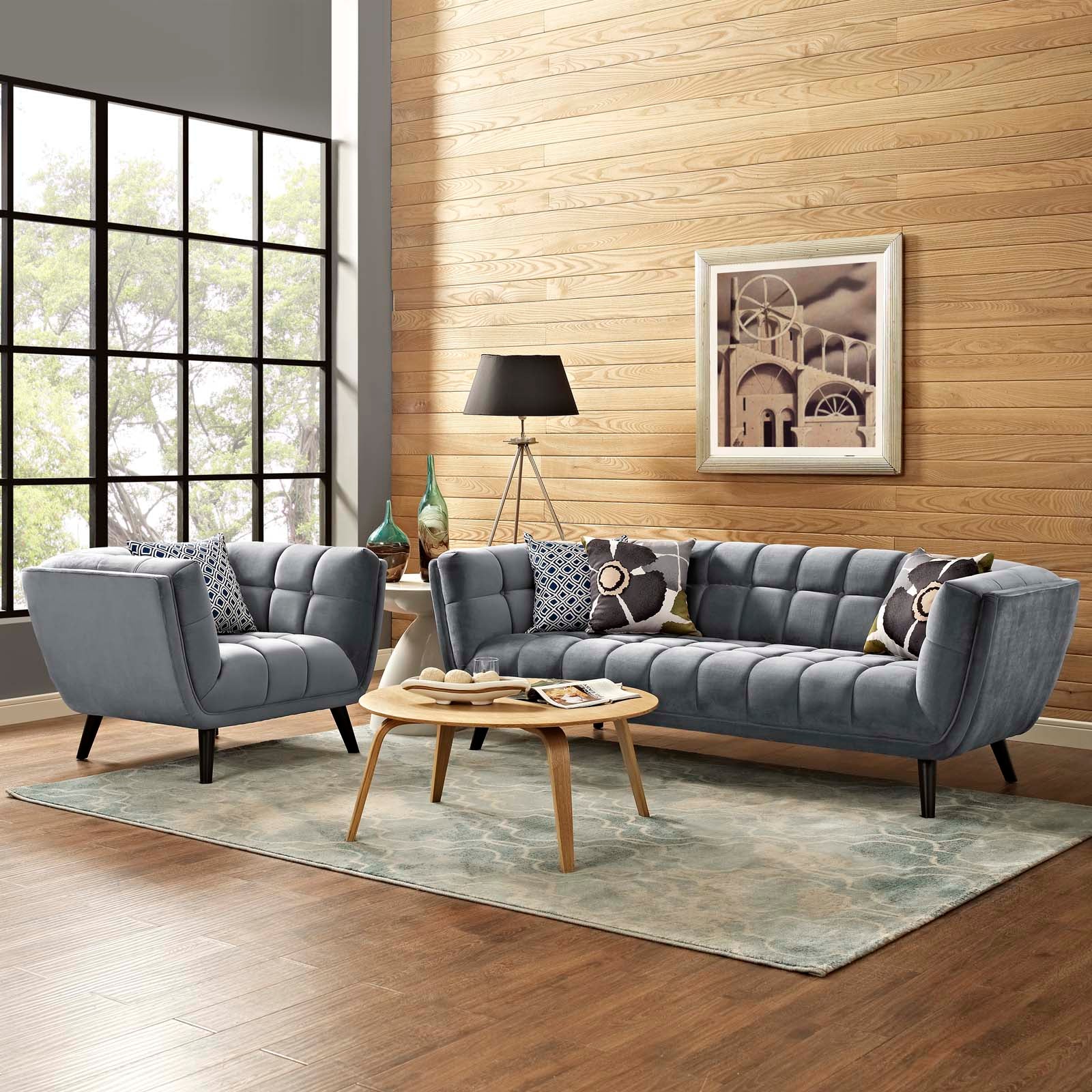 Bestow 2 Piece Performance Velvet Sofa and Armchair Set