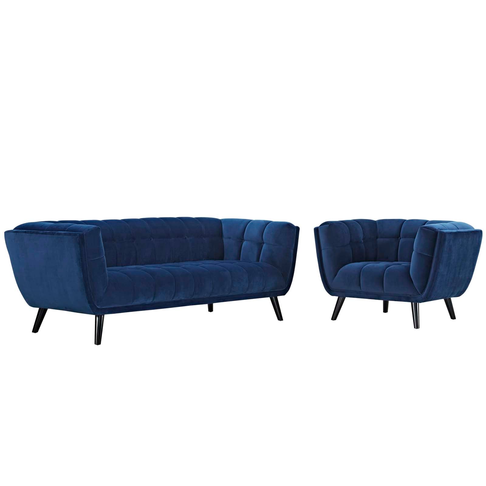 Bestow 2 Piece Performance Velvet Sofa and Armchair Set