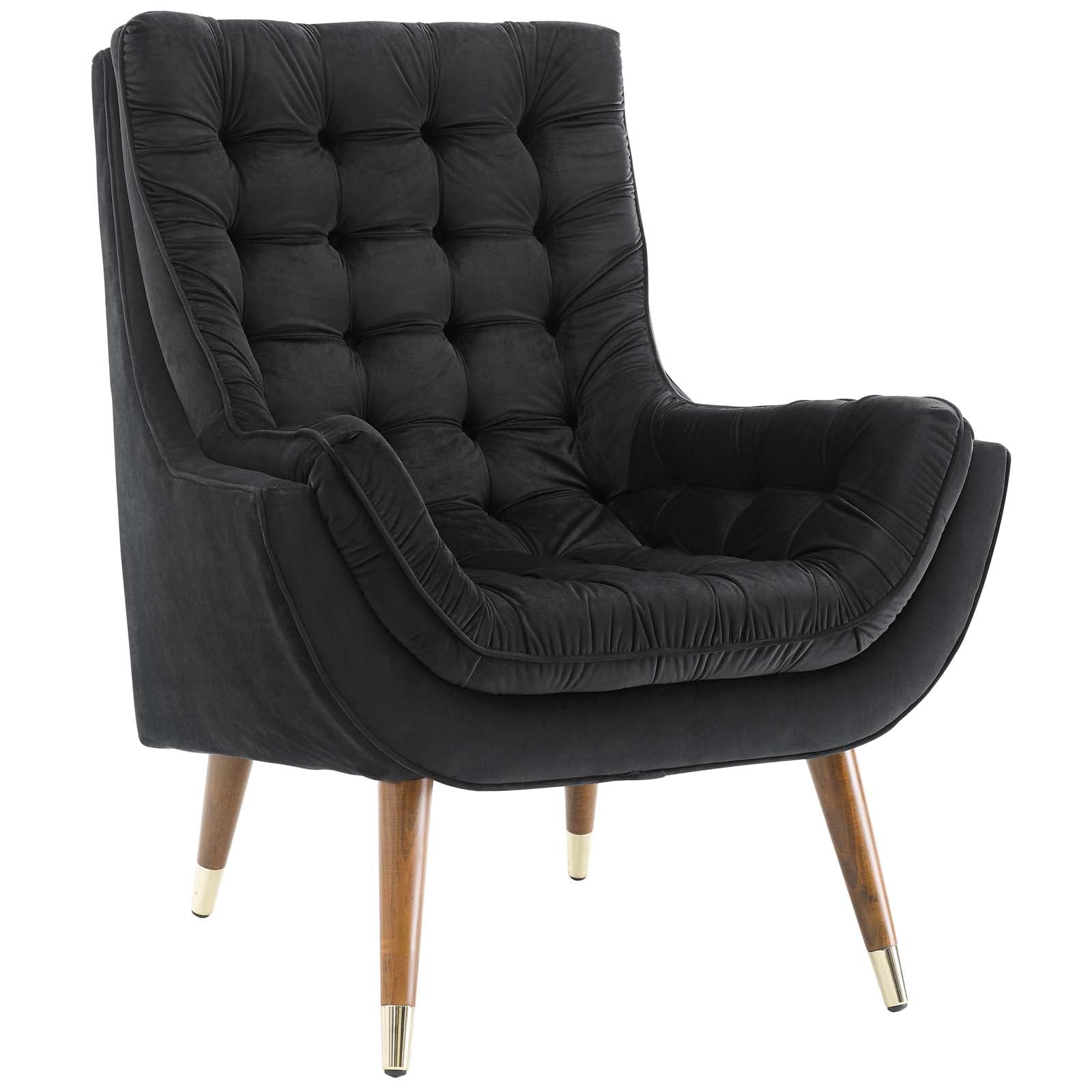 Suggest Button Tufted Performance Velvet Lounge Chair